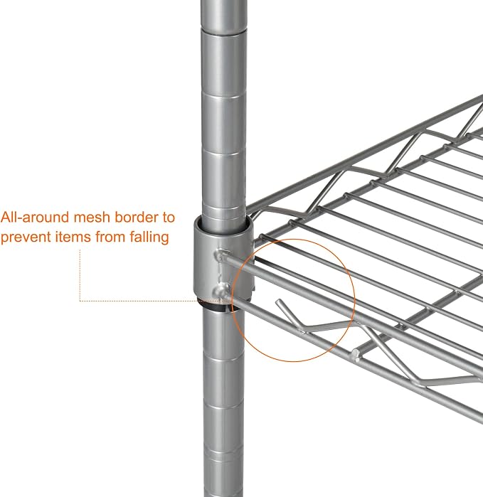 4 Tier Storage Racks Shelving, Heavy Steel Pantry Shelves, Adjustable Wire - Image 9