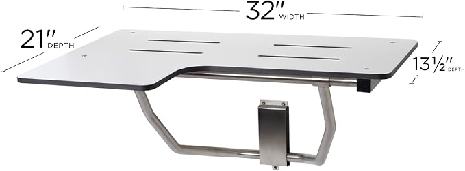 Seachrome 32" x 22.5" Lift-Assist ADA L-Shaped Reversible Bathroom Shower Bath - Image 2