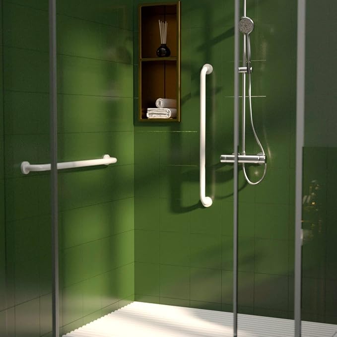 32 Inch Anti Slip Shower Grab Bar Oil Rubbed White 1.25" Diameter, Munzong - Image 6