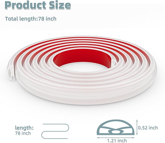78Inch New Shower Threshold Water Dam Barrier, Collapsible Self-Adhesive - Image 2