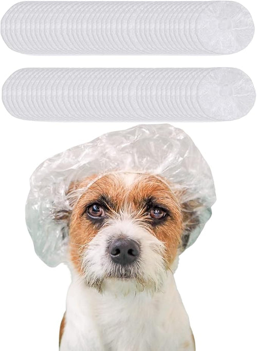 100 Pcs Dog Shower Cap Dog Ear Covers by WCDJOMOP