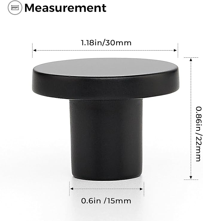 Ravinte 15 Pack Cabinet Knobs Black Kitchen Cabinet Knobs Round Dresser Drawer - Image 3