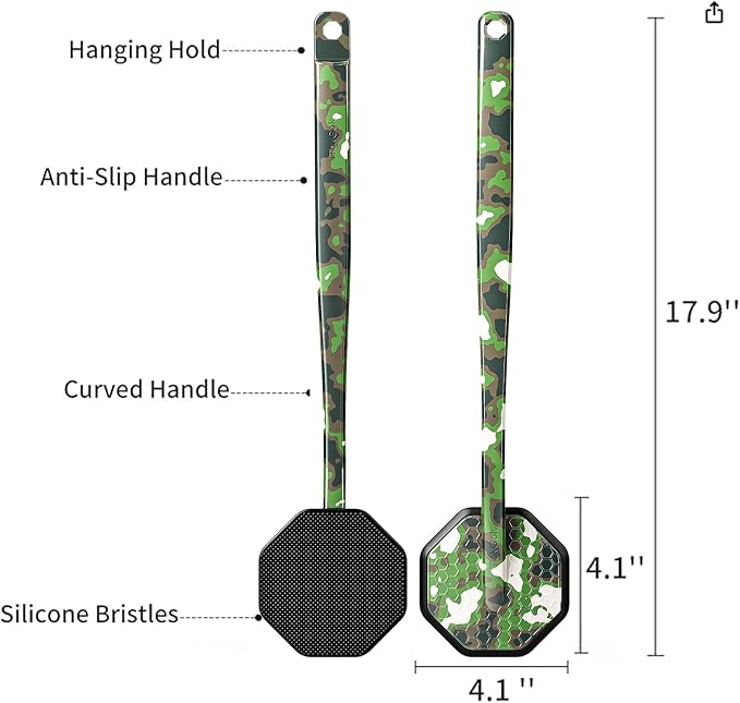 iTokGoK® Platinum Camo Green Pattern Silicone Back Scrubber - Image 6