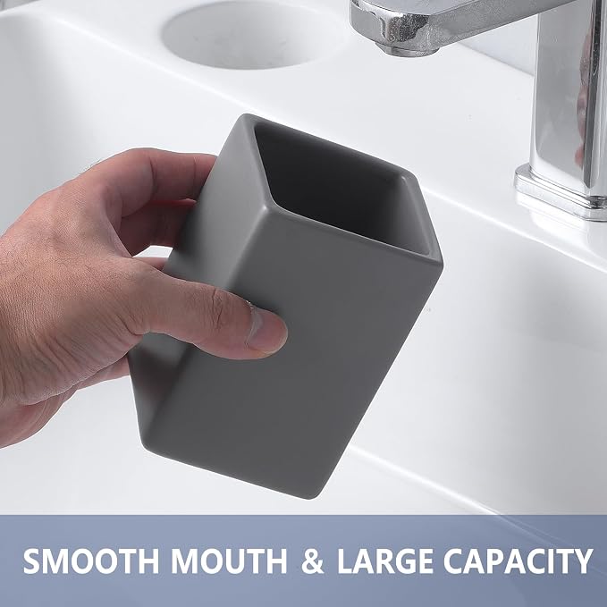 Grey Square Toothbrush Holders for Bathrooms - Image 5
