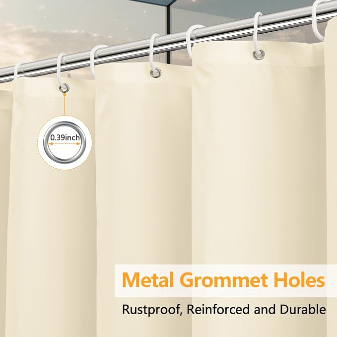 Waterproof Fabric Long Shower Curtain Liner - Image 5