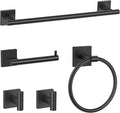 TURS Matte Black 5-Pieces Bathroom Hardware Set SUS304 Stainless Steel Towel by TURS