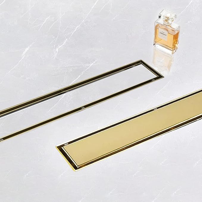 Linear Shower Drain, 40 inch Gold Drain - Image 5