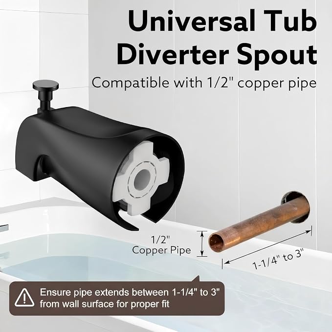 Tub Spout with Diverter, Bathtub Faucet Spout Replacement, Tub Faucet Set - Image 4