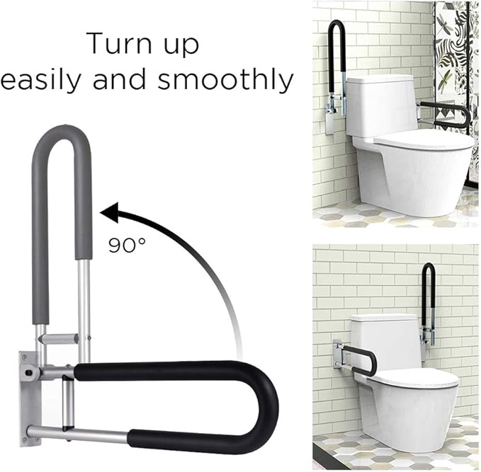 Handicap Grab Bars Rails 23.6 Inch Toilet Handrails Bathroom Safety Bar Hand - Image 6