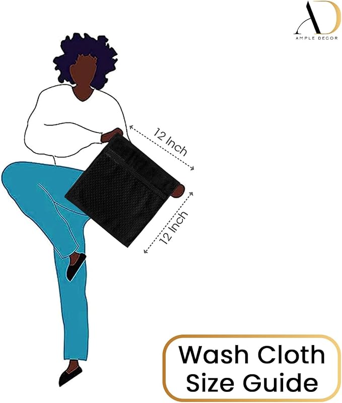 Ample Decor Washcloth Set of 200 Black 100% Cotton - Image 4