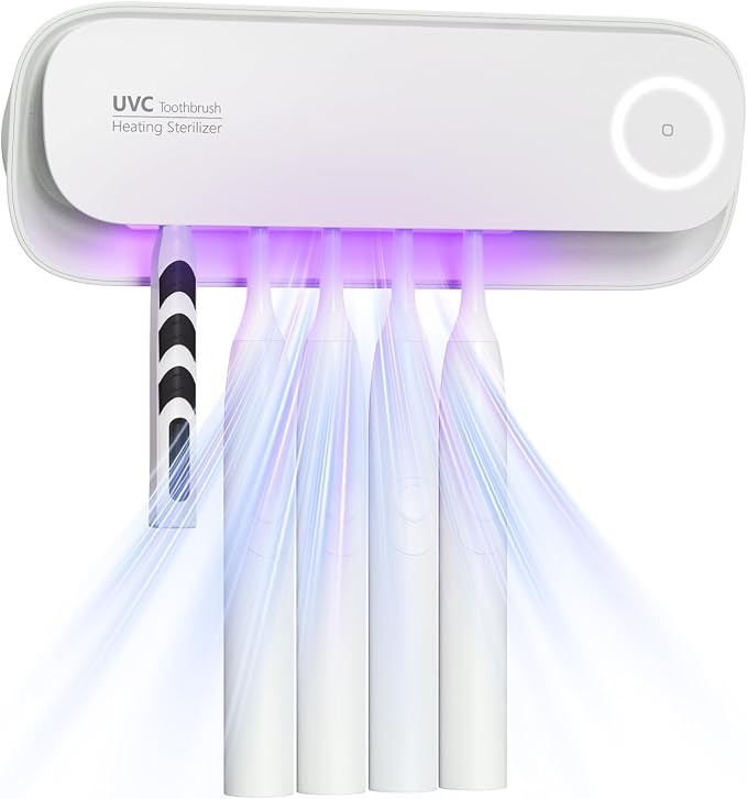 Toothbrush Sanitizer Holder for Bathrooms, 5 Slots Toothbrush Sanitizer and by MechMaj
