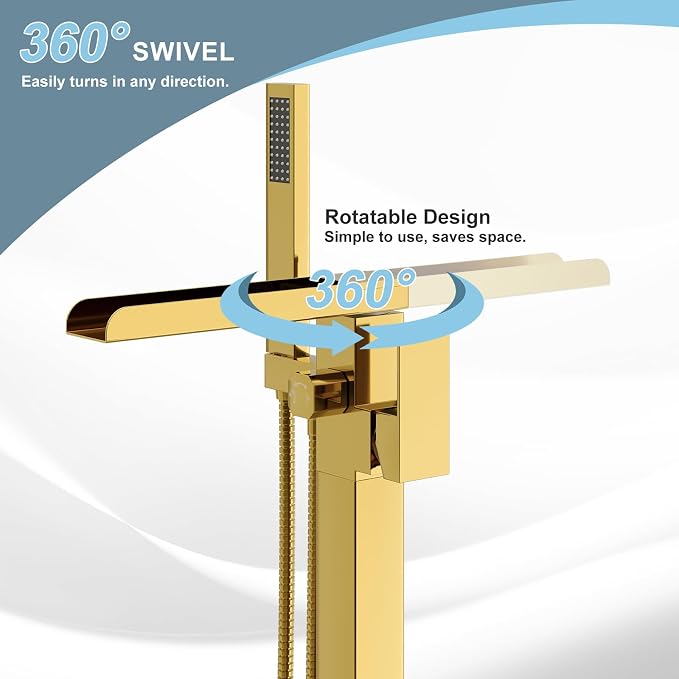 Freestanding Bathtub Faucet, Floor Mount Bathtub Faucet - Image 4
