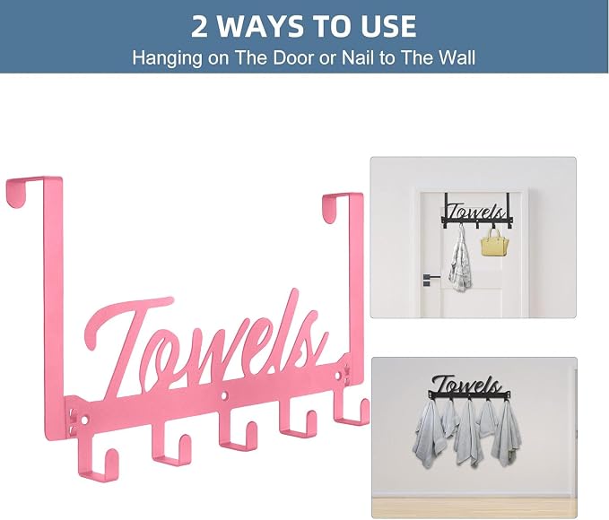 Over The Door Hooks, Towel Rack - Image 3