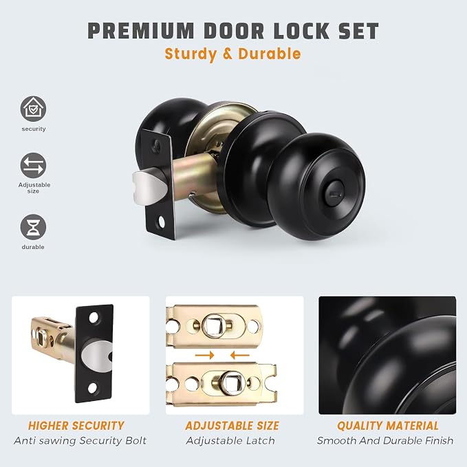 KNOBWELL 10 Pack Privacy Door Knobs - Image 4