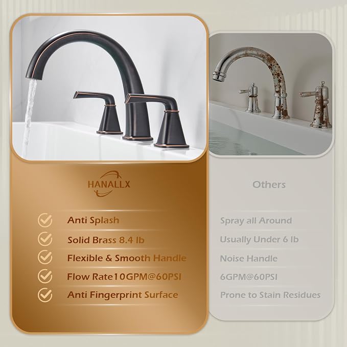 Brass Roman Gooseneck Tub Filler, Oil Rubbed Bronze Garden Tub Faucet Deck - Image 6