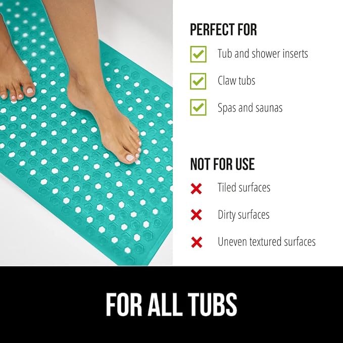 GORILLA GRIP Patented Bath Tub Shower Mat, Machine Washable Bathtub Floor Liner - Image 6