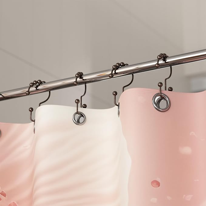 Titanker Shower Curtain Hooks Rings, Rust-Resistant Metal Double Glide Shower - Image 8