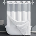White Long No Hook Shower Curtain by EUTXL