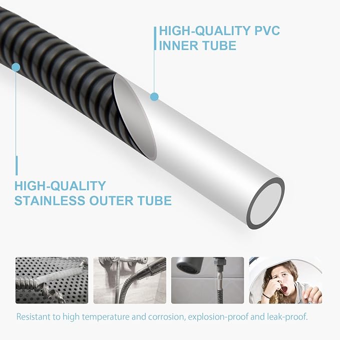 OFFO Shower Hose Oil Rubbed Bronze Kink Free Stainless Steel Shower Hose - Image 4