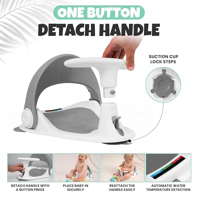 Baby Bath Seat for Babies 6 Months & Up Sitting Up | Non-Slip Bath Seat - Image 4