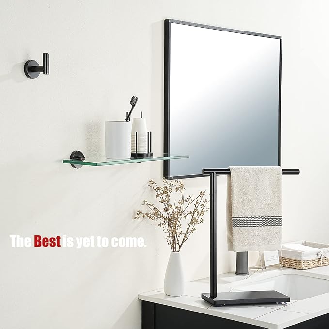 JQK Bathroom Glass Shelf Oil Rubbed Bronze, Tempered Glass Shower Storage 14 by - Image 4
