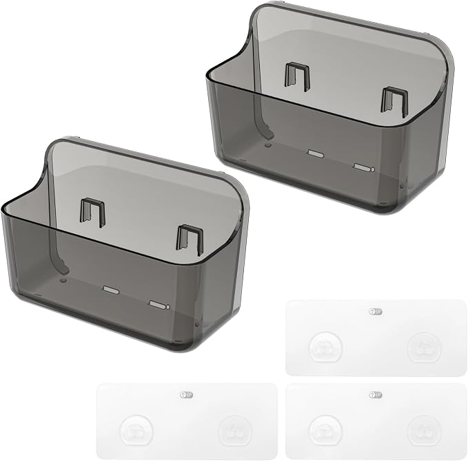 Diesisa 2pc Acrylic Wall Mount Organizer, Adhesive Cabinet Door Organizer - Image 8