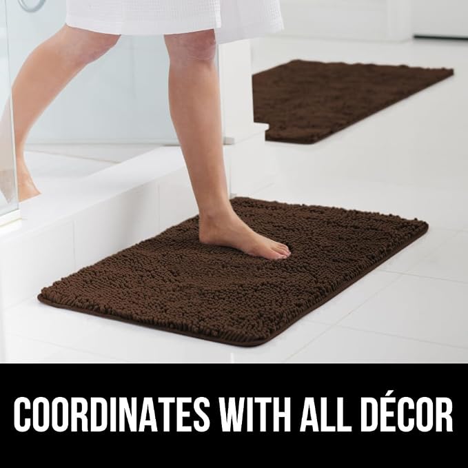 GORILLA GRIP Bath Rug Mat 60x24, Thick Soft Absorbent Chenille, Quick Dry - Image 9