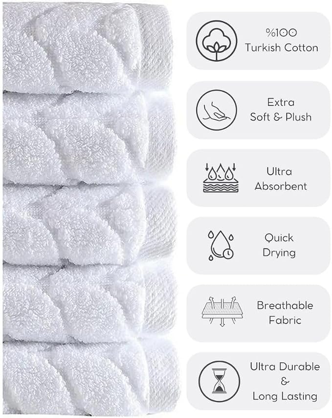 BAGNO MILANO Turkish Cotton Ultra-Soft Plush Absorbent Quick Dry Bathroom Towel - Image 8