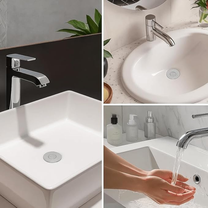 Universal Bathroom Sink Stopper Replacement, Pop Up Sink Drain Strainer Hair - Image 9