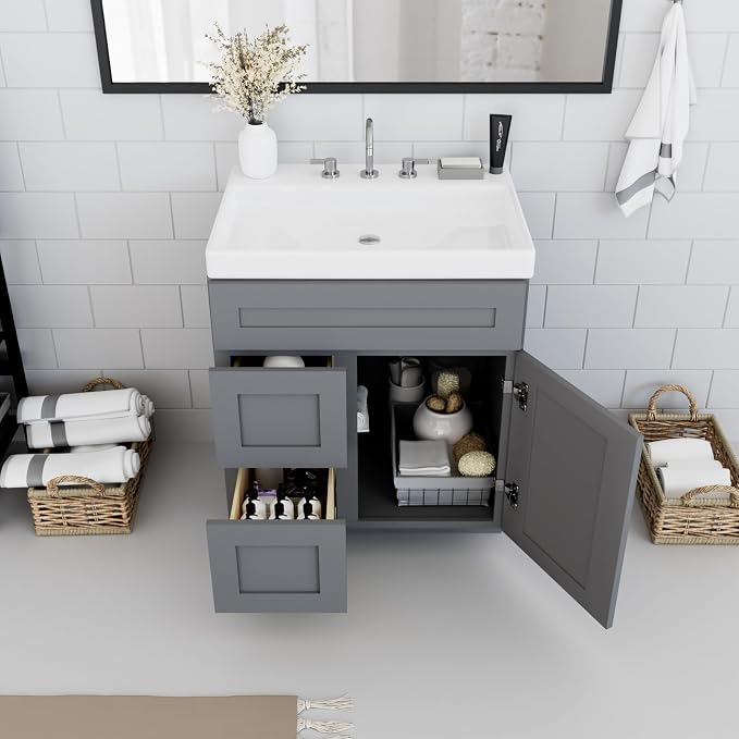 KitchenMan 30 Inch Bathroom Vanity Without Sink and Top Unassembled Bathroom - Image 2