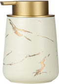 Enra Ceramic Gold Soap Dispenser, 12 oz Modern Liquid Hand Soap Dispenser by Enra
