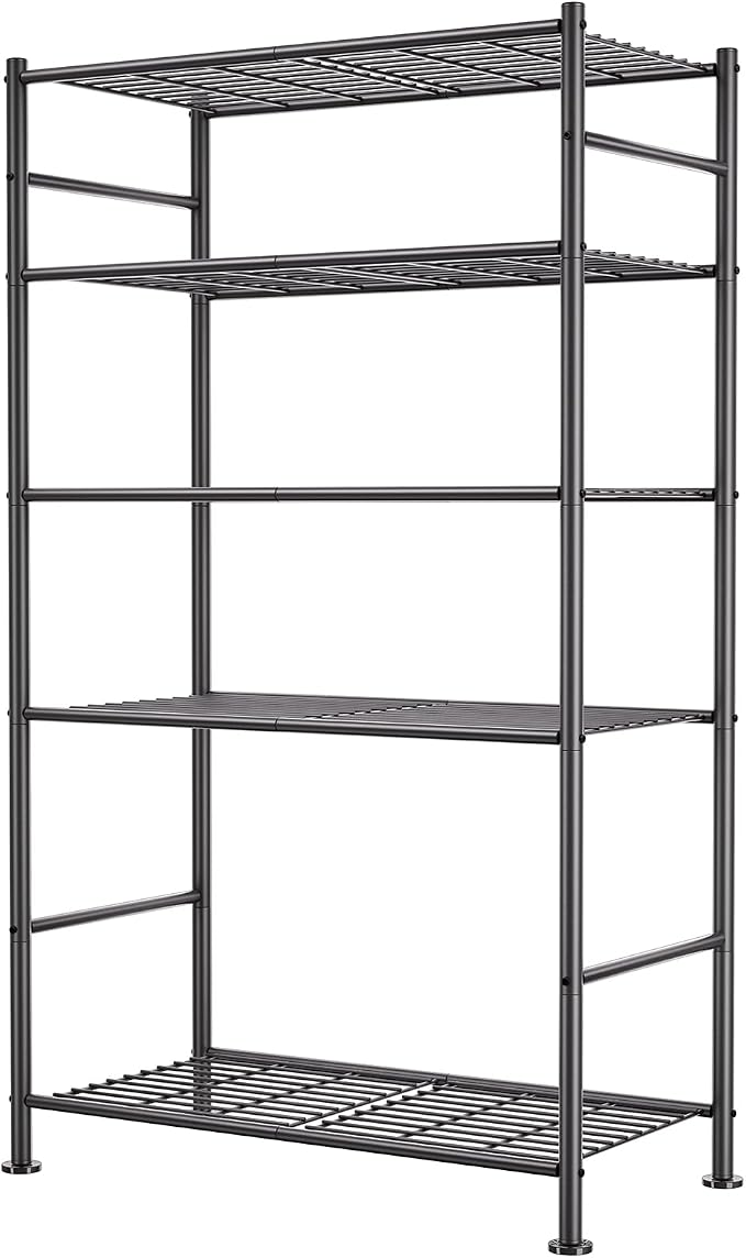 5 Tier Shelf Organizer Rack, Metal Shelving Unit by BolDuckDirect