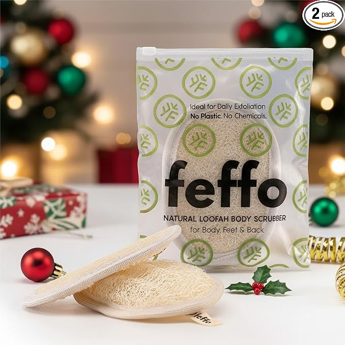 Loofah Sponge for Body Scrub, Exfoliating Body Scrubber & Shower Sponge Shower by feffo
