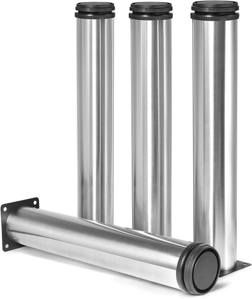 12 Inch Metal Furniture Legs Stainless Steel Adjustable Legs Silver Metal Legs by Masendelk