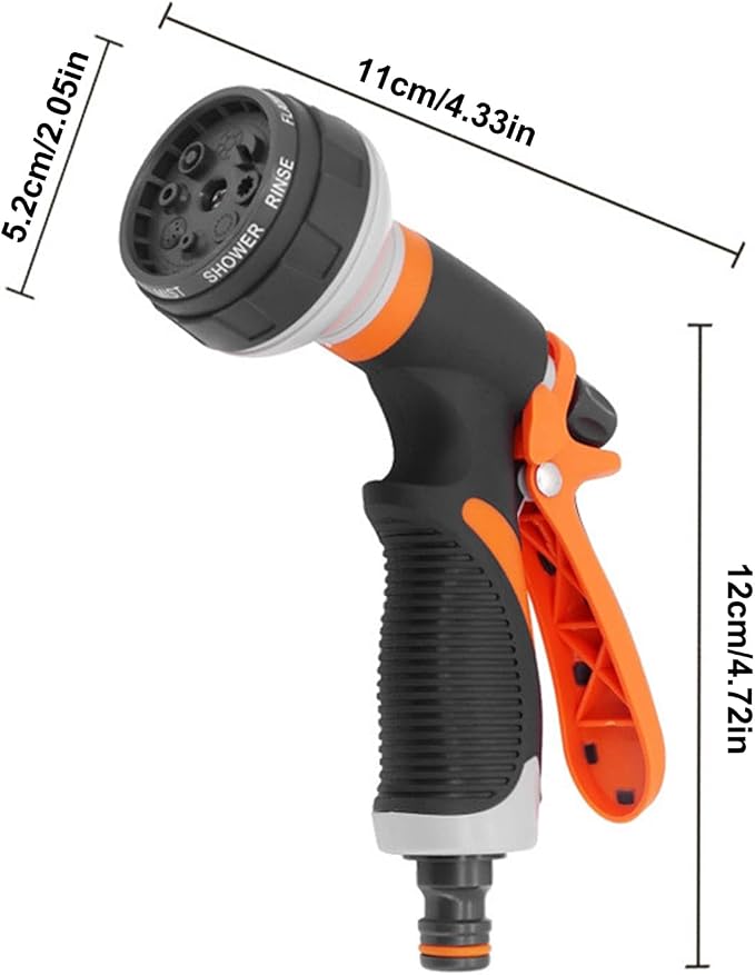 Hose Nozzle - Water Spray Attachment, 8 Adjustable Watering Patterns - Image 2