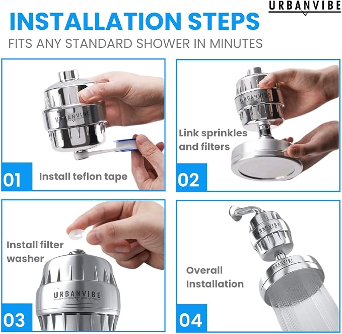 Urbanvibe Luxury Filtered Shower Head Set 20+3 Stage Shower Filter - Image 3