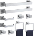Bathroom Accessories Towel Bar Set: 10 Pieces Brushed Nickel Square Bathroom by PAHSFSLLC