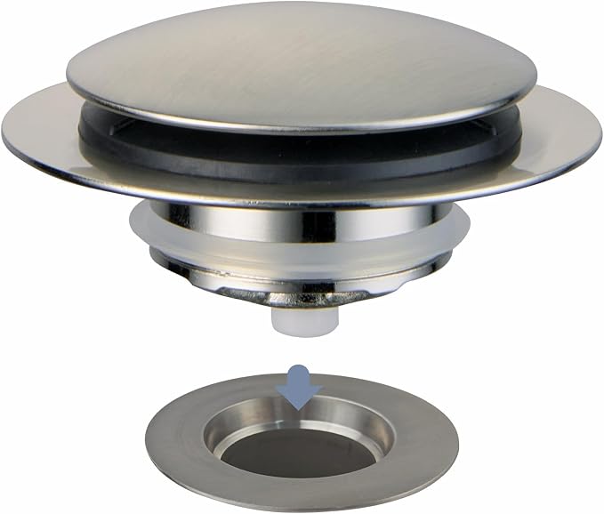 Brushed Bathtub Drain Stopper, Universal Pop Up Bath Drain, Hidrop Tip Toe Tub by HIDROP
