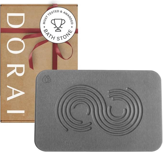 Dorai Home Bath Stone Mat 23.6"x15.4" – Quick-Dry, Non-Slip Diatomite Stone by DoraiHome