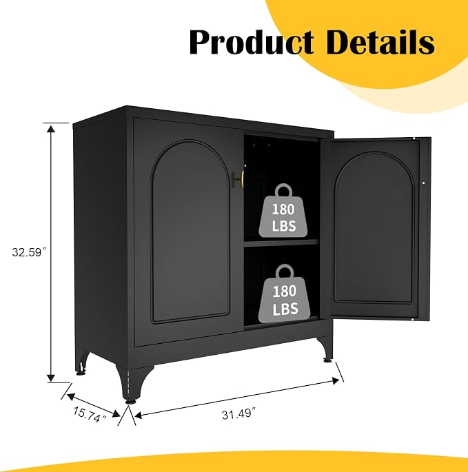 Metal Sideboard Buffet Cabinet - Image 3