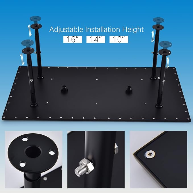 Matte Black Shower System 16 Inches Ceiling Mount Full Body Shower Faucet Set - Image 4