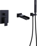 TapLong Matte Black Wall Mount Tub Filler Faucet Set by TapLong