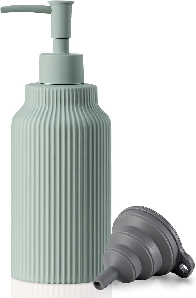 Modern Ceramic Soap Dispenser for Bathroom，14oz Ceramic Soft Touch Hand Lotion by Unknown