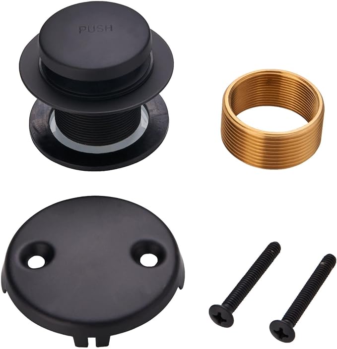 Black Bathtub Drain Tip Toe Tub Conversion Kit Assembly, Wellup Tub Drain Trim by WELLUP