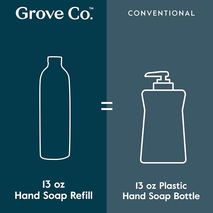 Grove Co. Hydrating Gel Hand Soap Refills + 1 x Reusable Glass Soap Dispenser - Image 7