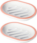 Topsky 2-Pack Oval Soap Dish, Soap Holder, Soap Saver, Easy Cleaning by HomeandKitchenNO1