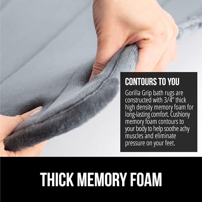 GORILLA GRIP Memory Foam Bath Mat, Soft Absorbent US Designed Bathroom Rug - Image 4