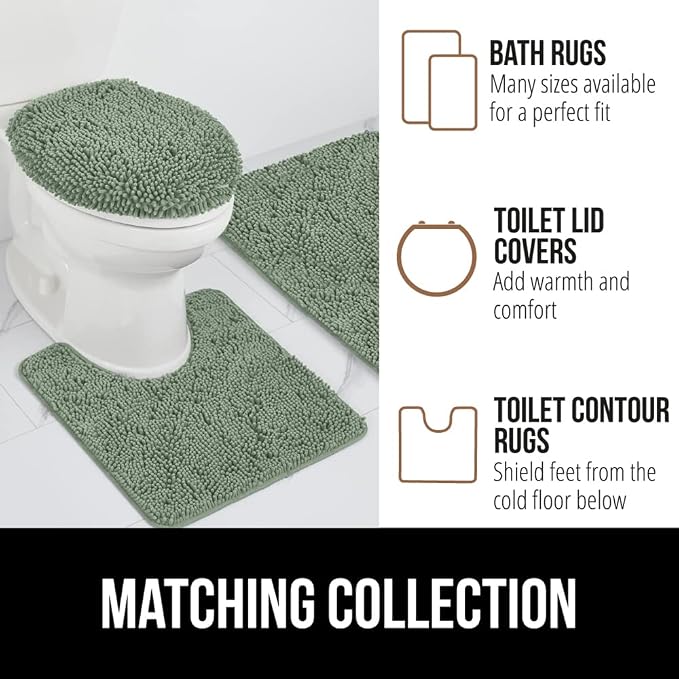 GORILLA GRIP Bath Rug Mat 44x26, Soft Absorbent Chenille, Quick Dry Microfiber - Image 8