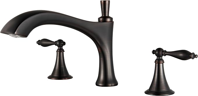 SITGES Antique-Inspired Brass Bathtub Faucet, 2-Handle Medium Arc Roman Tub by SITGES