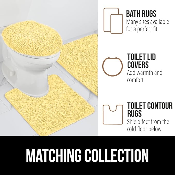 GORILLA GRIP Bath Rug Mat, Thick Soft Absorbent Chenille, Quick Dry Microfiber - Image 8